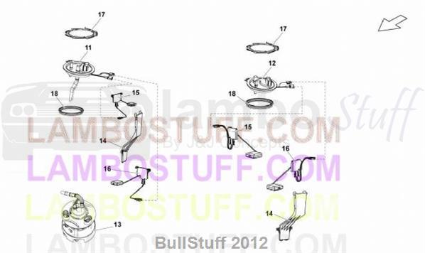 2011 Lamborghini GALLARDO LP 550-2 COUPE AUSTRALIA PUMP - FUEL SENDER (201.11.00)